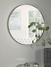 Round Aluminum Wall Mirror Gold Frame